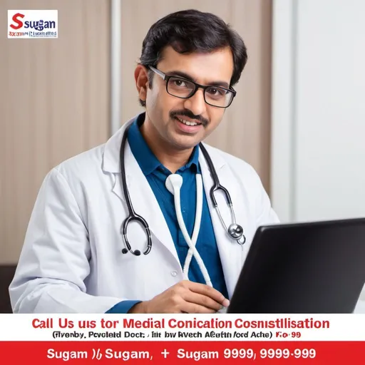 Prompt: Call us to receive free medical consultation from renowned Doctors in your area. Give us a call at Sugam HealthCare 
+91 9999 9999
