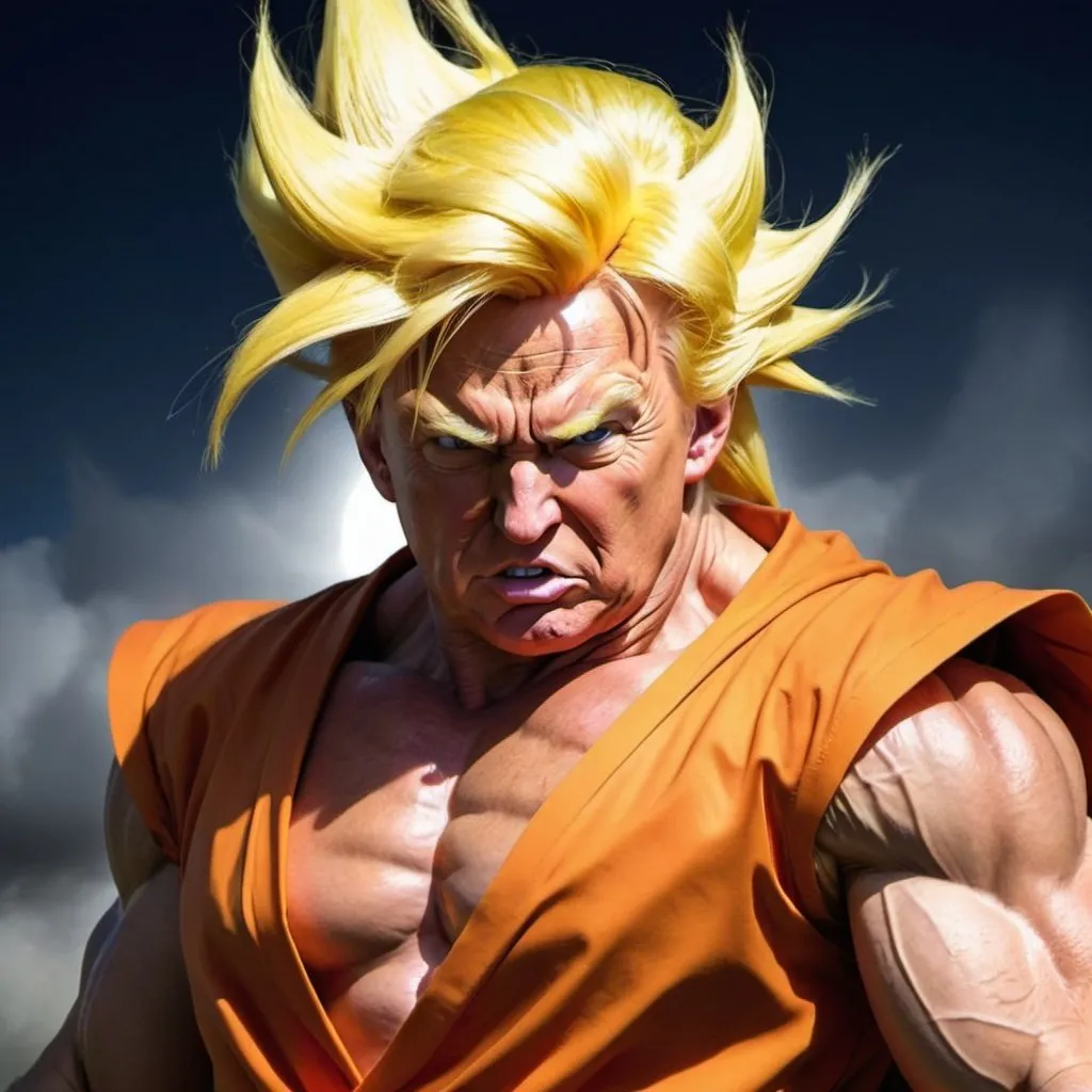 Prompt: super saiyan donald trump