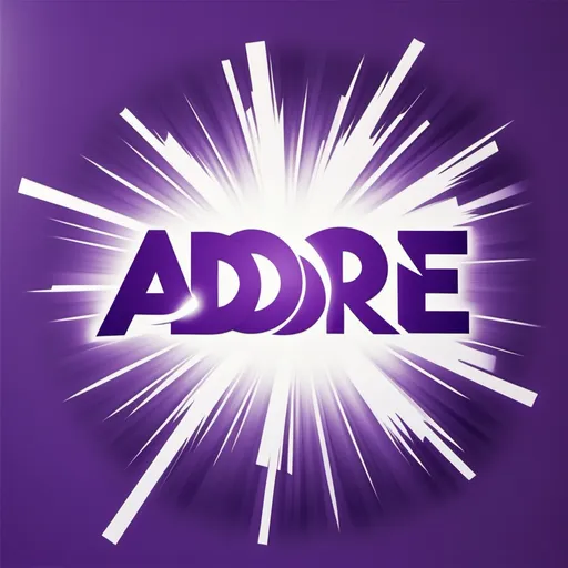 Prompt: The image is a circular design with a purple background and a white border.
The center of the image features a bright white explosion radiating outward, creating a sense of energy and movement.
Superimposed over the explosion is the text "ADORE.EY", written in a bold, three-dimensional font. The letters are rendered in a silver color with a slight shine, creating a sense of depth.
The text appears to be emerging from the center of the purple explosion, adding to the dynamic and energetic composition.
The entire image is filled with a purple hue, creating a vibrant and eye-catching aesthetic.