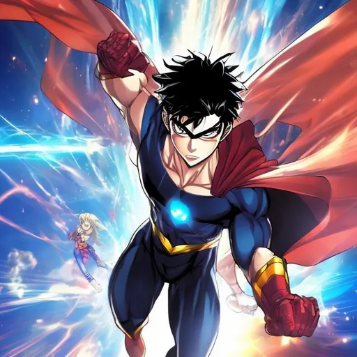 Prompt: cool anime super hero