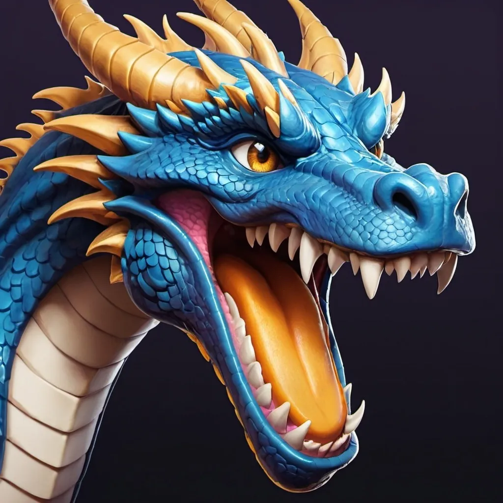 Prompt: smile icon for twitch with dragon with "wow" impression