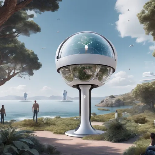 Prompt: google vision on their gemini AI in the future. That's automate 90% of human labour task, energy is tap from the nature wind, sea, and solar, human and other living things live harmonize on earth