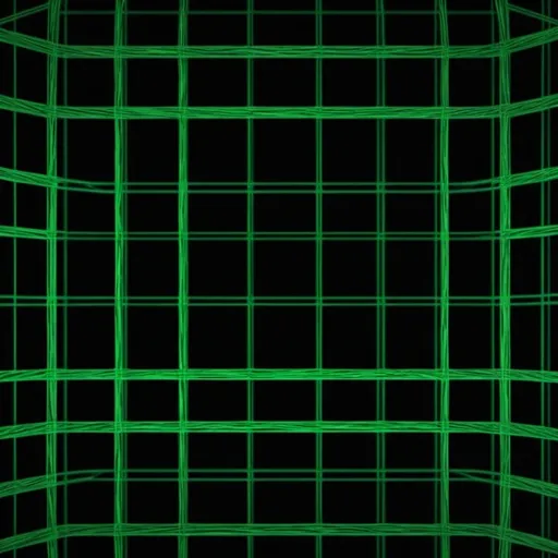 Prompt: Make image on a black background with a even spaced green grid on top