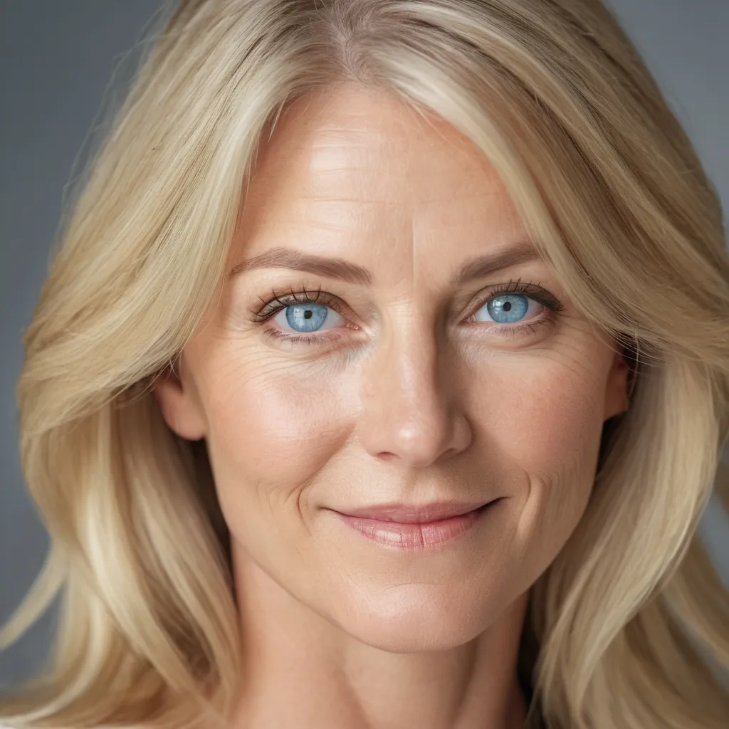 Prompt: Beautiful, serene, 40-year-old woman with blonde hair and blue eyes, high-quality portrait, realistic, soft lighting, detailed features, elegant, natural beauty, flowing hair, gentle smile, serene expression, realistic skin texture, highres, detailed portrait, serene, soft lighting, natural beauty