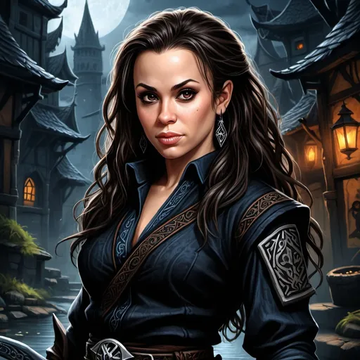 Alyssa Milano, Detailed DnD fantasy art of a young h...