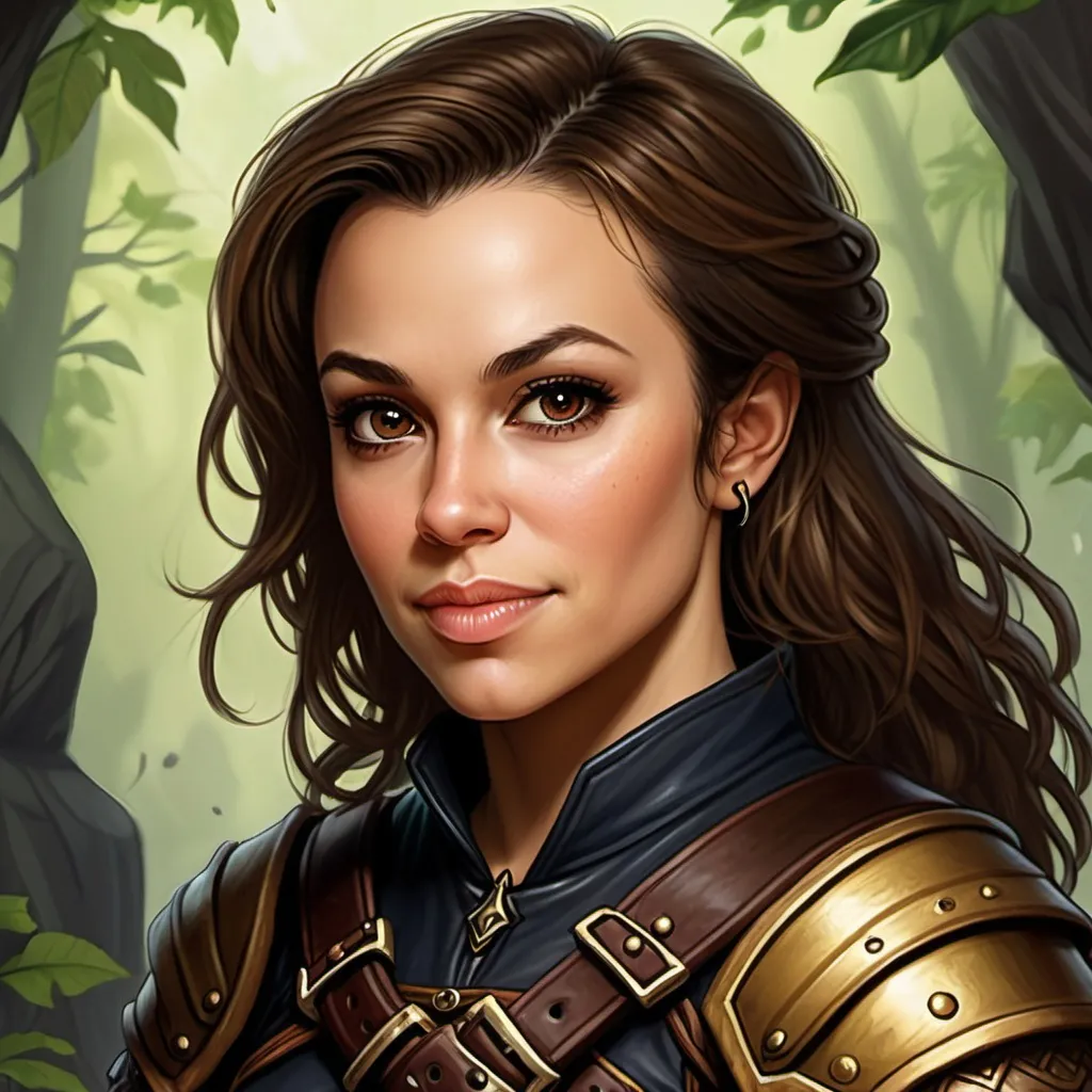 Alyssa Milano, Detailed DnD fantasy art of a pretty...