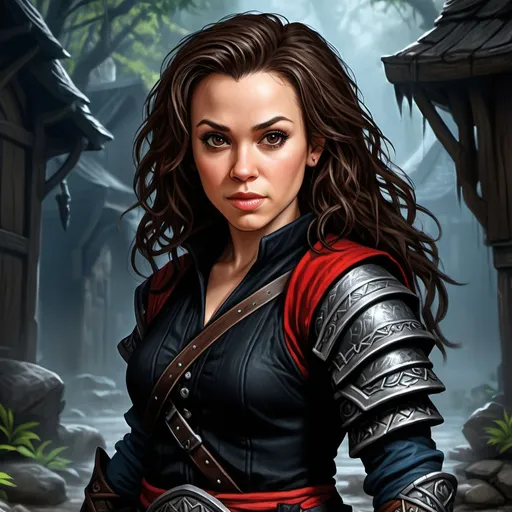 Alyssa milano detailed dnd fantasy art of a pretty 