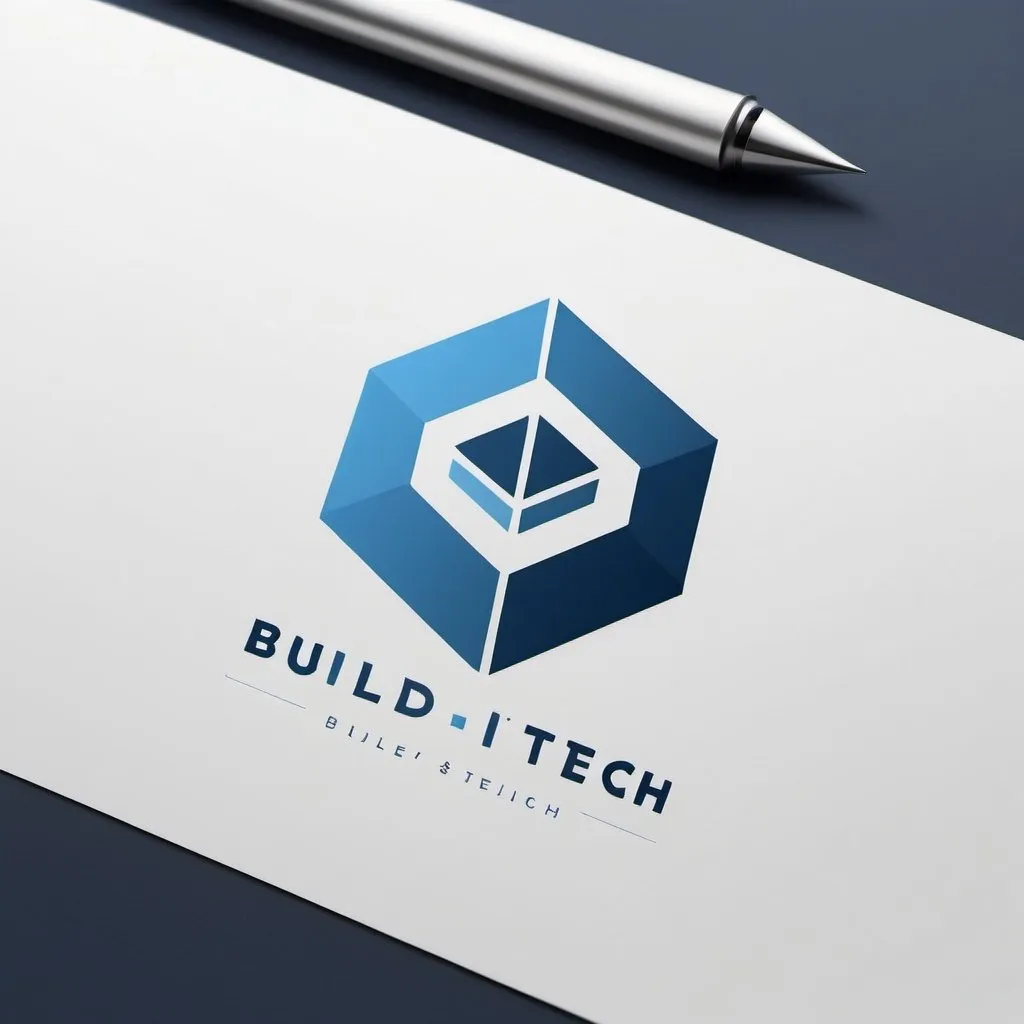 Prompt: Logo design for Build IT tech company, modern and sleek, minimalistic,blue and silver color scheme, clean lines, professional, innovative, iconic, top-tier design