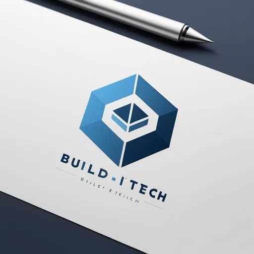 Prompt: Logo design for Build IT tech company, modern and sleek, minimalistic,blue and silver color scheme, clean lines, professional, innovative, iconic, top-tier design