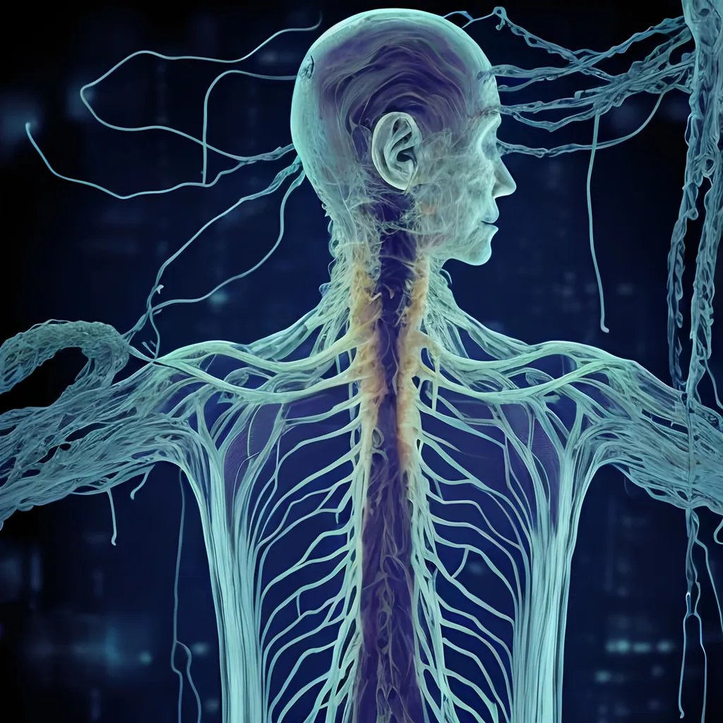 Prompt: human nervous system, data leviathan