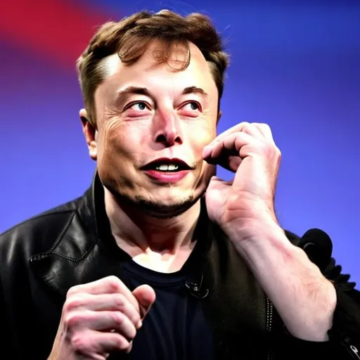 Prompt: Elon Musk Steht Auf einer Bühne und Singt 