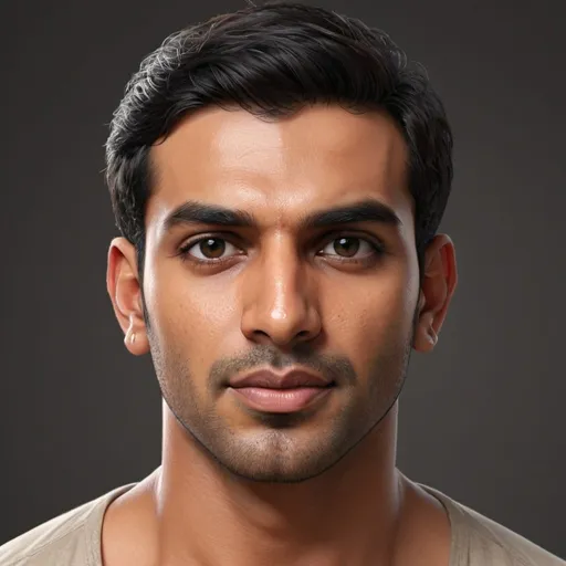 Prompt: Realistic full body of a young Indian man, mid-twenties, strong resemblance to a hot younger brother of John Abraham, detailed facial features, high-quality, realistic style, Indian descent, professional studio lighting, intense and confident gaze, casual yet stylish attire, clean and clear skin, realistic rendering, lifelike, striking resemblance, detailed eyes, attractive, well-defined facial structure