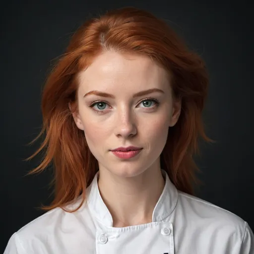 Prompt: ((Photographie de portrait)),(best quality, high quality, sharpness:1.4), belle femme rousse européenne, (cheveux roux:1.1), taches de rousseur, mode visage, se maquiller, (slightly matte lipstick:1.1), regarde le spectateur, chemise, best quality, Realistic , chef-d&#39;artwork, Dark theme, cheveux tres longs, roux, rousse, roux petant 