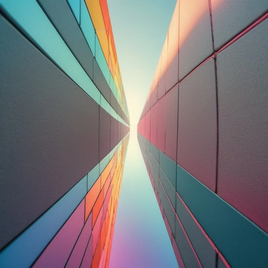 Prompt: ultra highres, raw photo in hdr, sharp focus, intricate texture,realistic,bizarre technology, faded colors, faded bright colors, Holographic and Reflective Elements, Geometric Influences, strait lines,Bauhaus, shapes, lines,Nina1