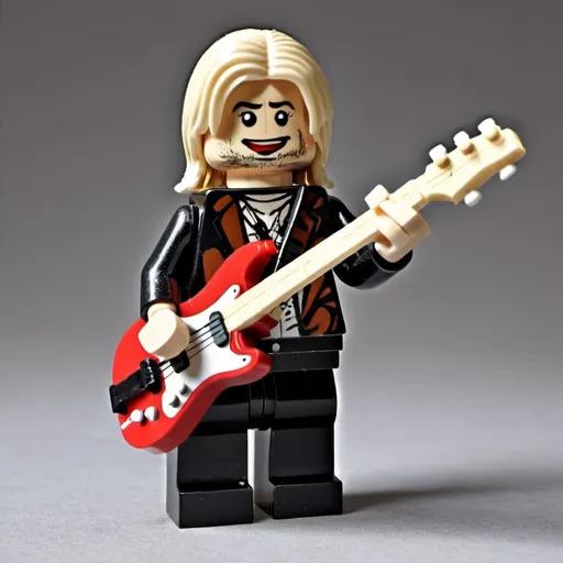 Prompt: Kurt cobain in Lego toy, concert media,