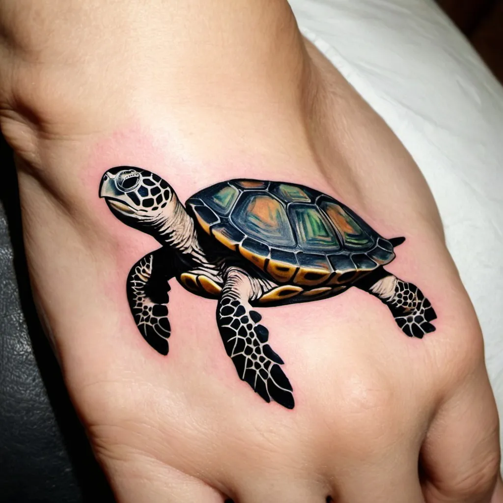 Prompt: tatuaje simple de tortuga de tierra 