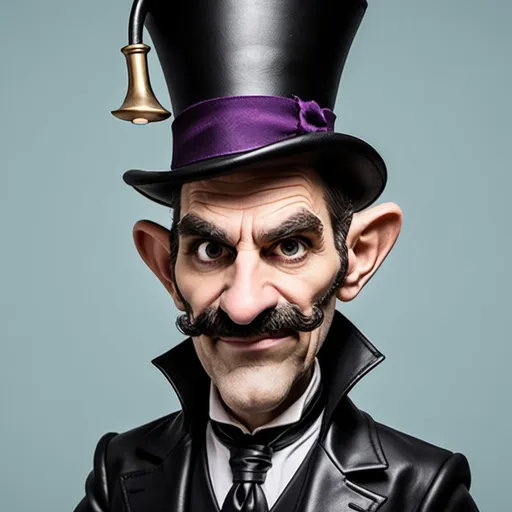 Prompt: Snidely whiplash as a magician gnome but with no beard