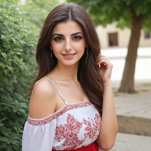 Prompt: Generate a pic for a beautiful lebanese girl
