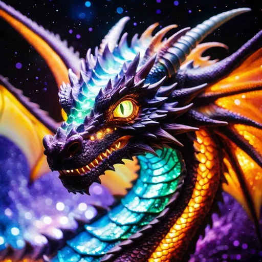 Prompt: Microphotograph glowing dragon portrait dragon of a dragon Beautiful dragon bright dibutyl phthalate eyed dragon, living dichroic dragon lightning opal dragon ammonite dragon swirling galaxy vortex dragon splattered dibutyl phthalate dragon