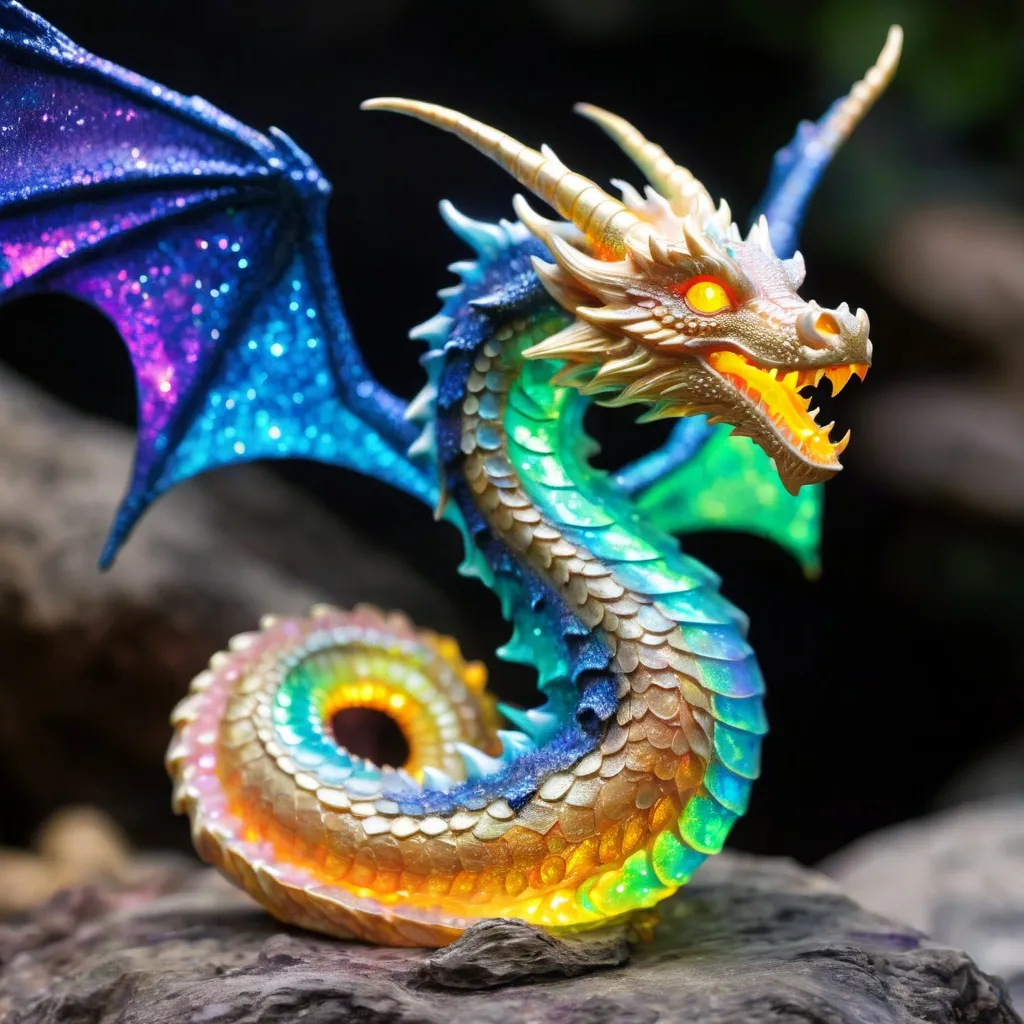 Prompt: Microphotograph glowing dragon portrait dragon of a dragon Beautiful dragon bright dibutyl phthalate eyed dragon, living dichroic dragon lightning opal dragon ammonite dragon swirling galaxy vortex dragon splattered dibutyl phthalate dragon