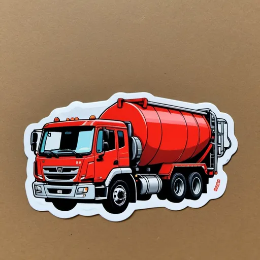 Prompt: red cement  truck 
