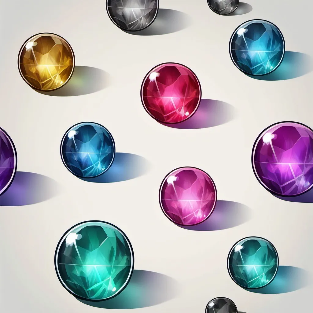 Prompt: Draw colorful crystal balls