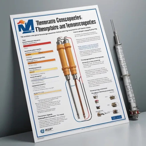 Prompt: Design a captivating poster showcasing the application and significance of thermocouples in modern technology. Highlight their role in temperature measurement, their diverse applications across industries, and the principles behind their functionality. Use engaging visuals and concise, informative text to convey the importance of thermocouples in various fields such as aerospace, manufacturing, energy, and more. Your poster should aim to educate and intrigue viewers about the crucial role thermocouples play in ensuring accuracy and efficiency in temperature monitoring."





