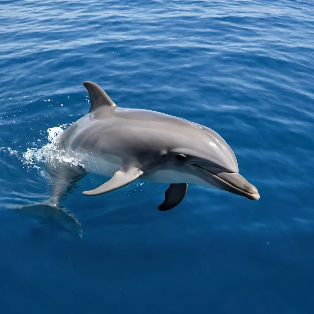 Prompt: A dolphin swimming in the ocean