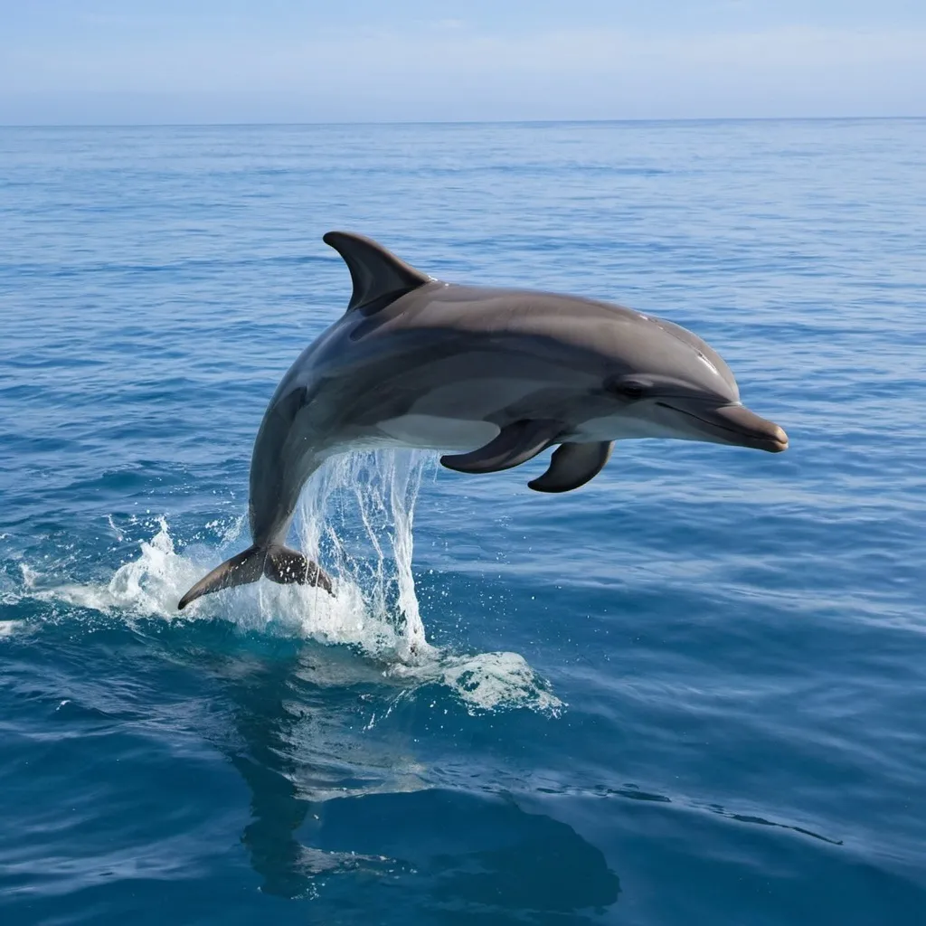 Prompt: A dolphin swimming in the ocean