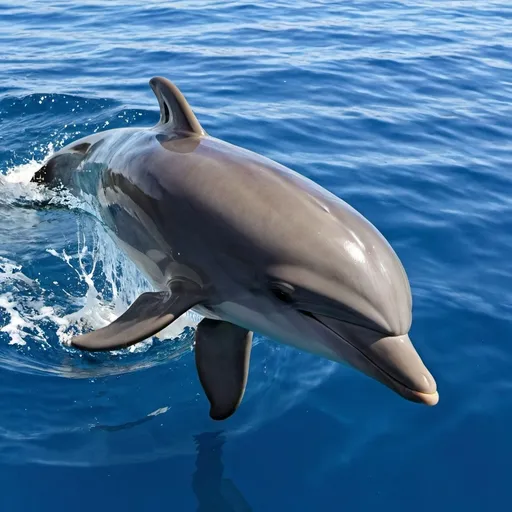 Prompt: A dolphin swimming in the ocean