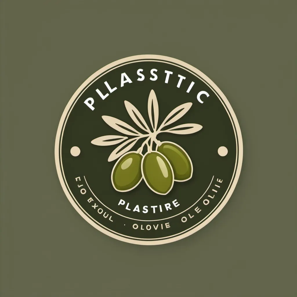 Prompt: Logo for plastic store with olive design without text