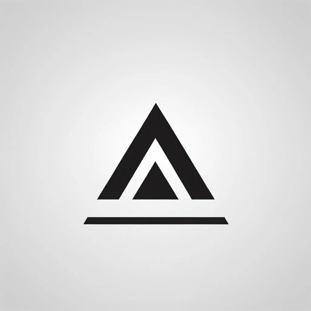 Prompt: Black and White Minimalistic Logo. Triangles Circles and Straight Lines.