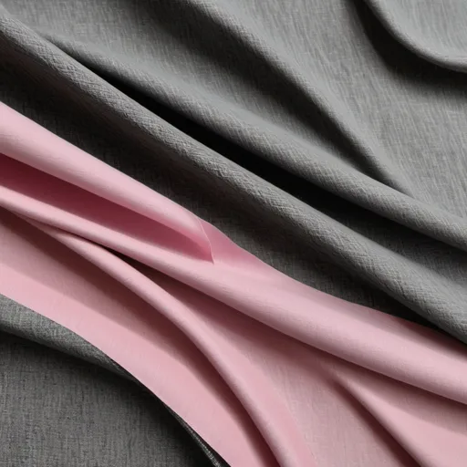 Prompt: A fine textured fabric with grey, pink and black colors