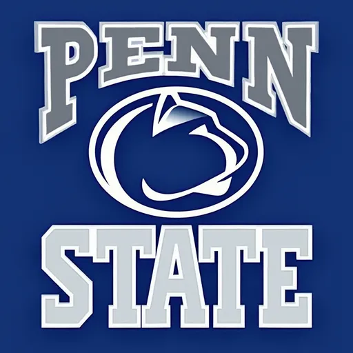 Prompt: Penn state paw in blue and white