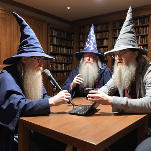 Prompt: 4 Wizards doing a podcast
