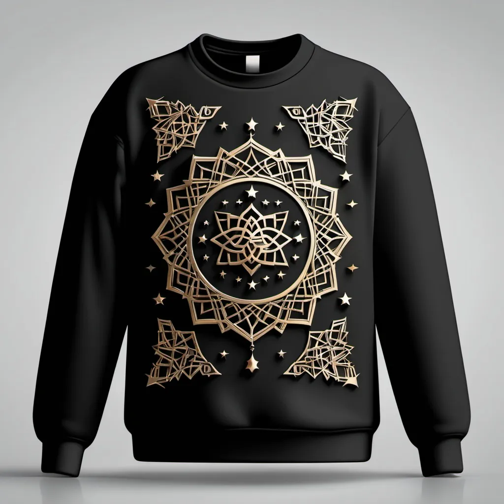 Prompt: a front design for a sweatshirt for ramadan 