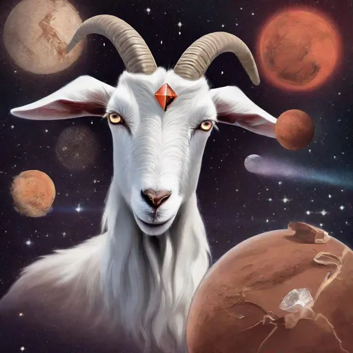 Prompt: A combination of goat, diamond and Mars