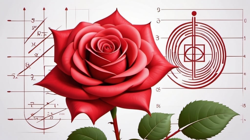 Prompt: Mathematics Rose, red color