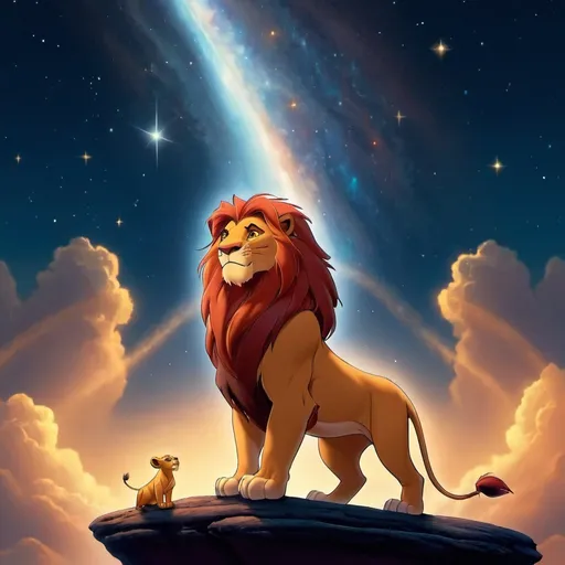Prompt: Ethereal, universe, Lion King 