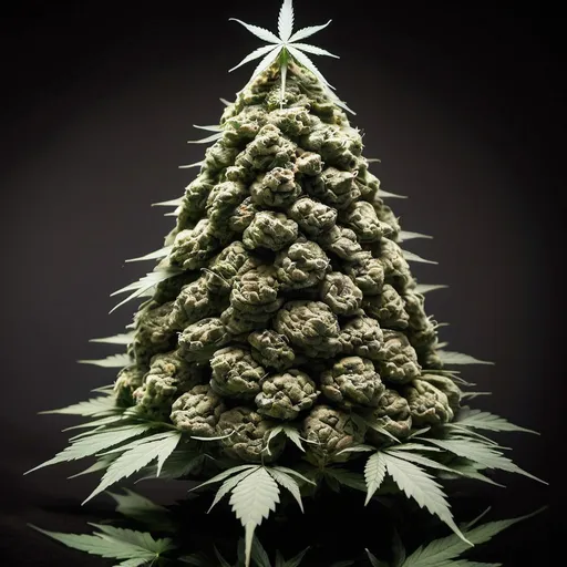 Prompt: Árvore de natal de maconha 