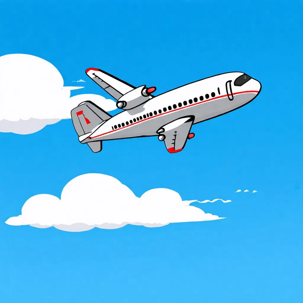 Prompt: animation , high quality, airplane  flying 