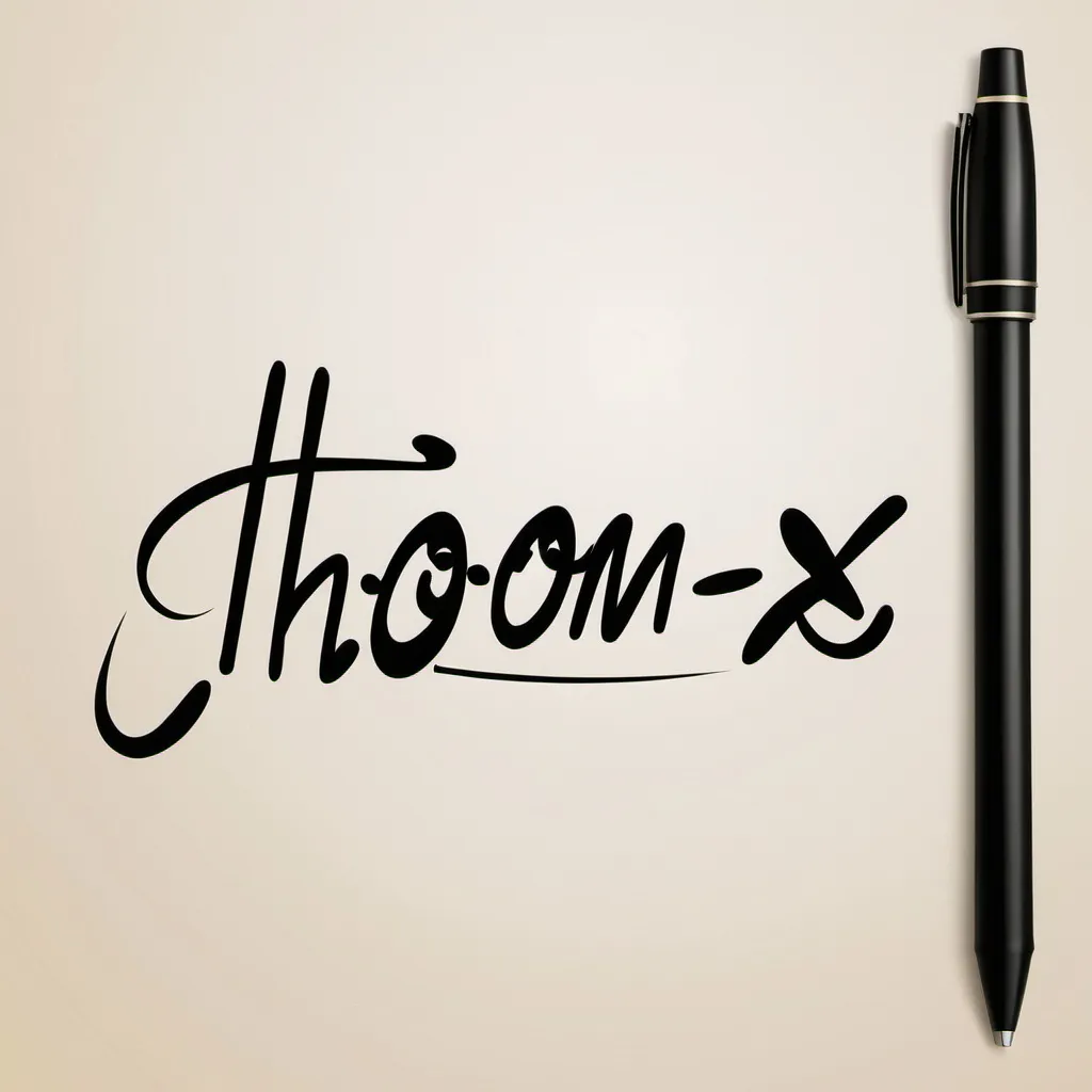 Prompt: Creat a handwriting design of “THOOMX.Inc”