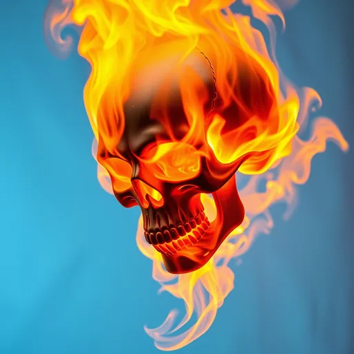 Prompt: skull on fire with transparent background
