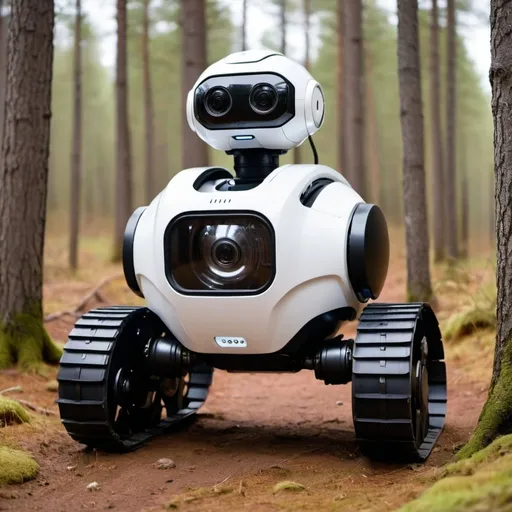 Prompt: Jag vill att du skapar en bild av en självkörande robotbil med lägre höjd. Ta bort kamerorna på sidorna. Jag vill bara ha en 360-kamera på taket, en robotfordon.