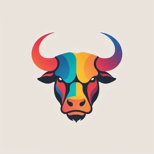 Prompt: color Brand logo bull minimalistic
