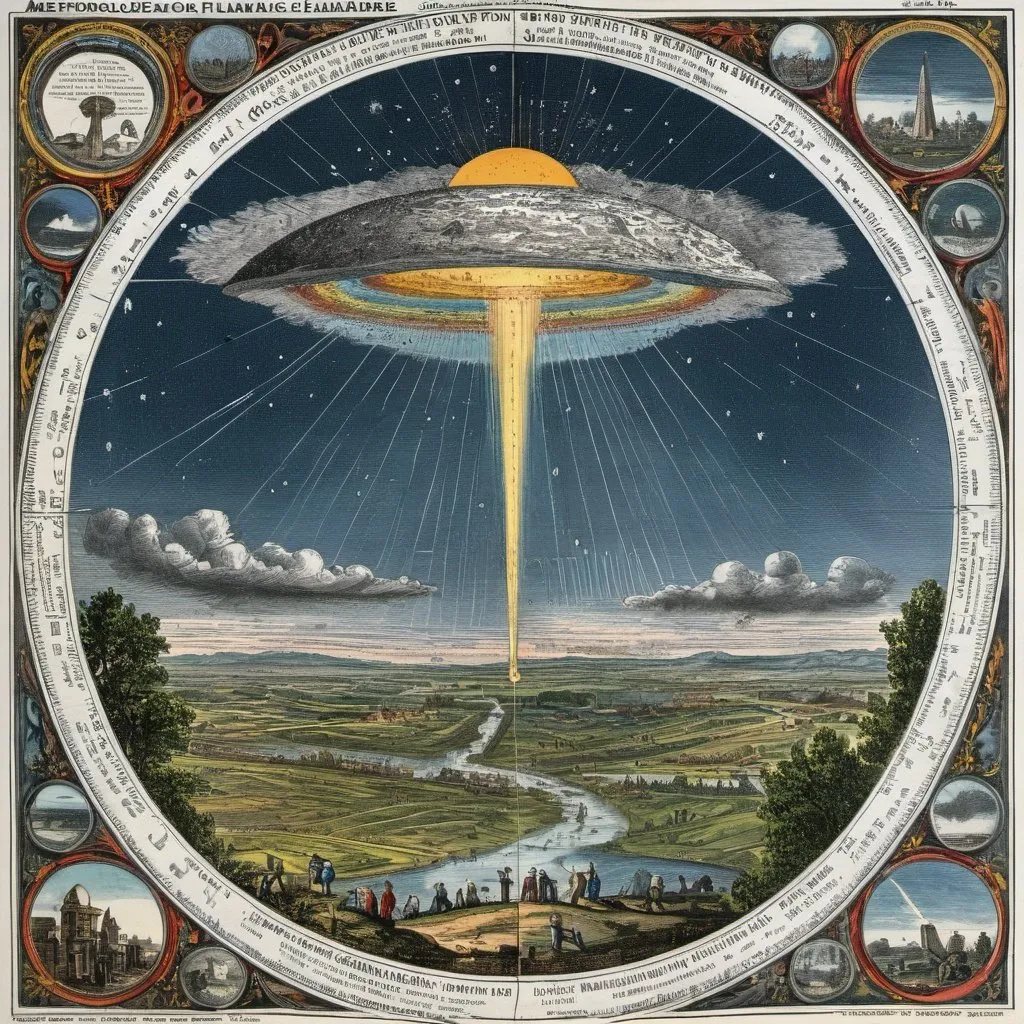 Prompt: meteorologie populaire flammarion engraving high resolution poster