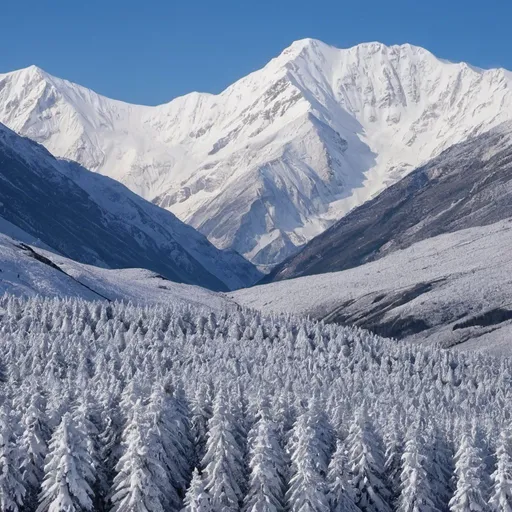 Prompt: Beautiful snow capped mountains