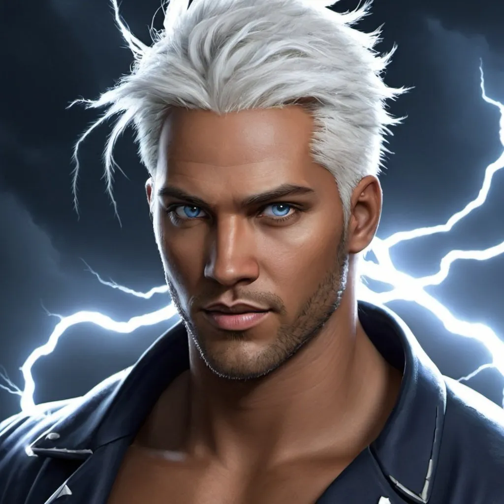 Prompt: make a character named storm male