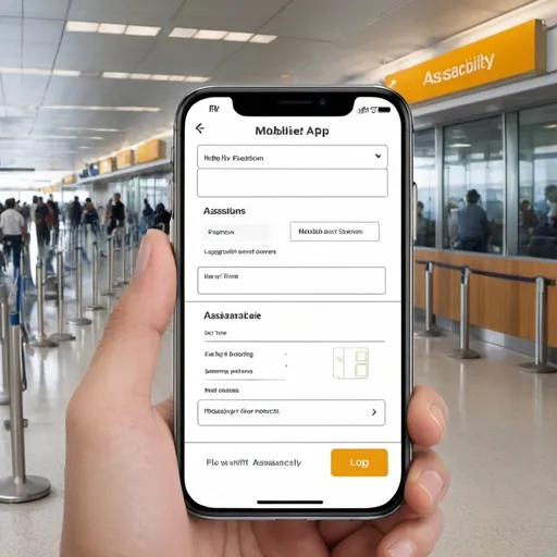 Prompt: build the prototype for a mobile app designed to help the elderly and people with disabilities book mobility assistance and wheelchairs at airports in India. Here’s a description of the key screens and elements to include:

Login/Registration Screen:

Simple and accessible login with large buttons.
Options for phone number and email login.
Language selection for accessibility.
Home Screen:

Large buttons for main functions: "Book Assistance," "My Bookings," and "Help."
Clear and readable navigation.
Booking Assistance Screen:

Form with options to select airport, date, time, type of assistance (wheelchair, electric cart, personal assistance).
Additional field for flight information and special requests.
Submit button with clear instructions.
Confirmation Screen:

Booking summary with details.
Option to edit or confirm booking.
Clear feedback on successful booking.
My Bookings Screen:

List of upcoming and past bookings.
Options to view details, edit, or cancel bookings.
Help and Support Screen:

FAQ section with common questions.
Contact options for customer support (chat, call).
Feedback form.