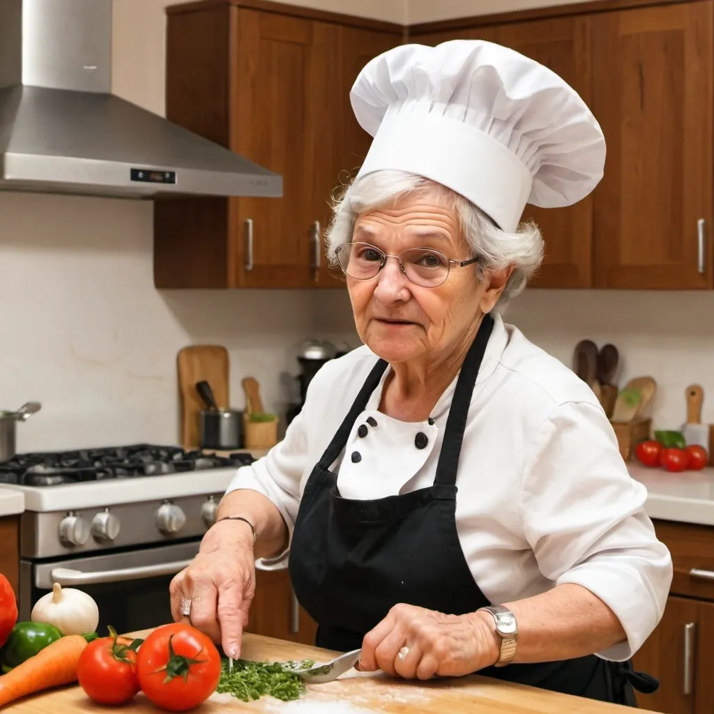 Prompt: Make a grandma as a chef